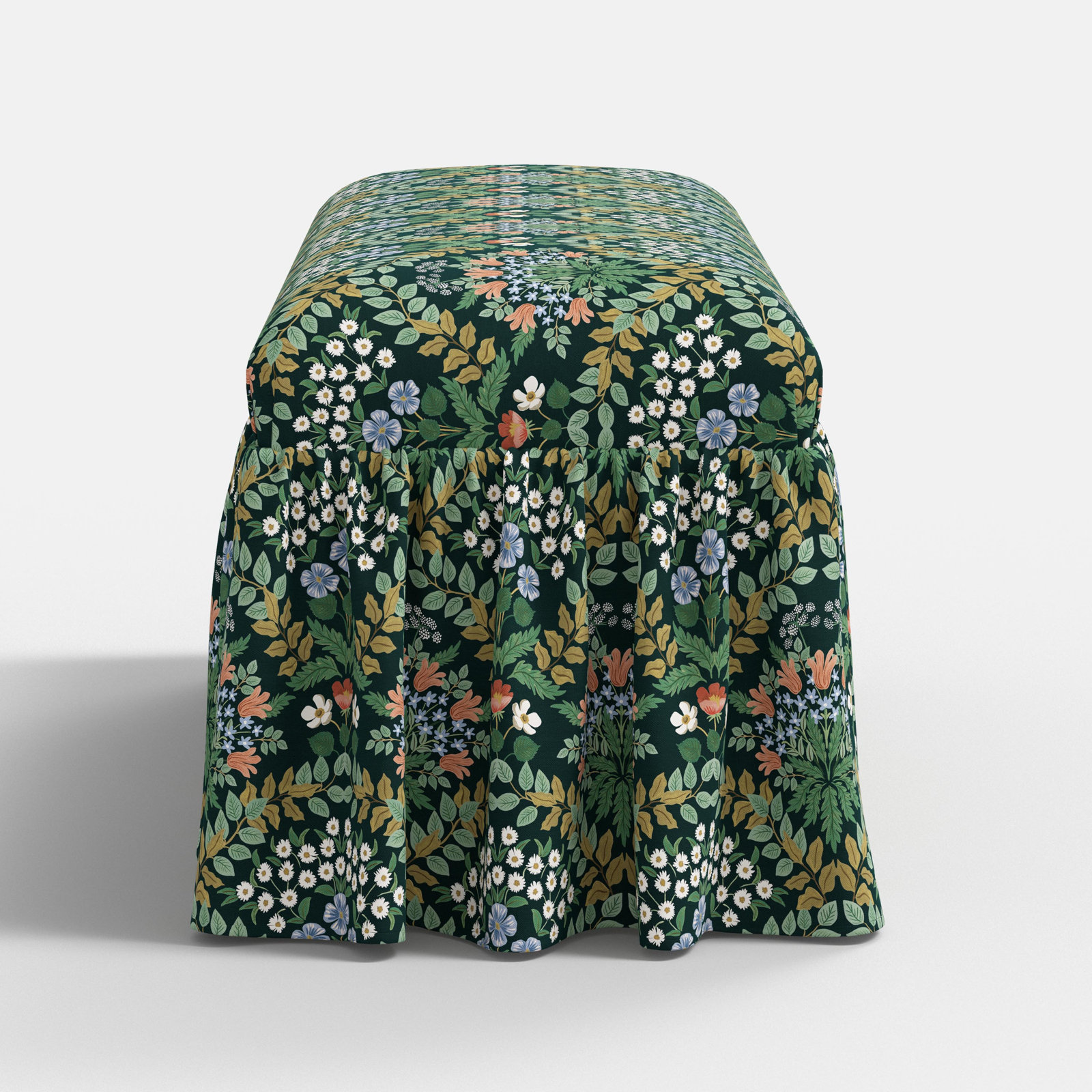 Surrey Dining Bench, Dark Green Flower