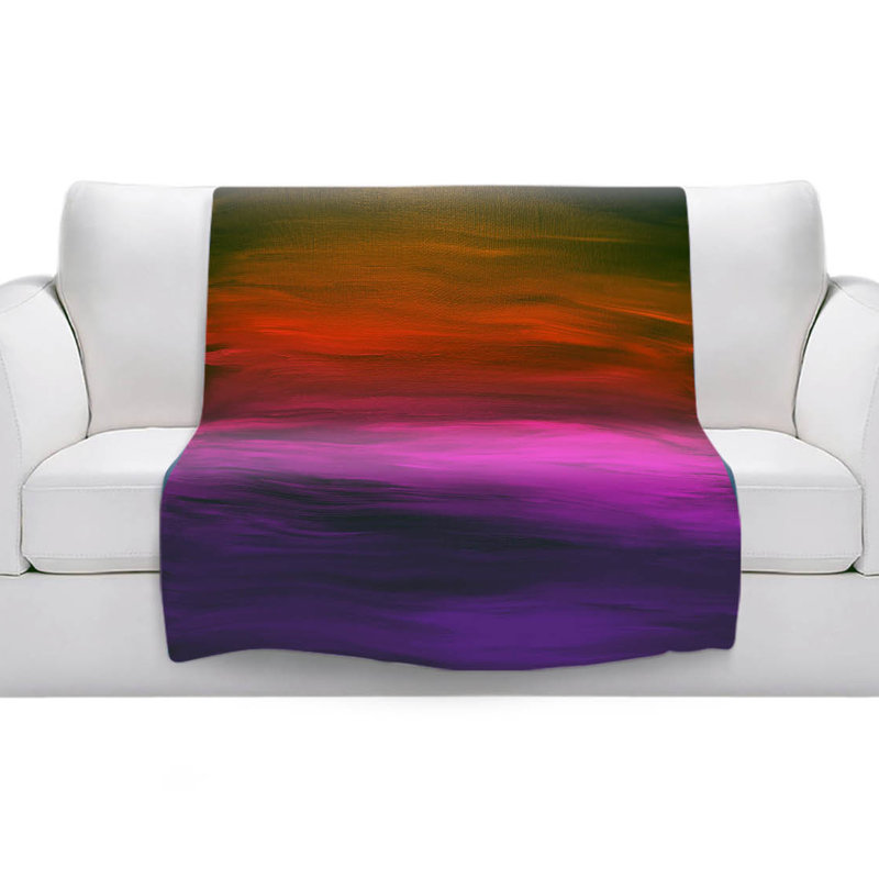 Couverture sherpa 4 doux coucher de soleil côtière, l 68 po x L 80 po