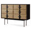 Mid-Century Modern Black Solid Wood Accent Cabinet-191152683