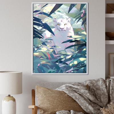 Cougar blanc dans la jungle tropicale sur toile