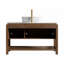 Meuble-lavabo de salle de bain avec lavabo, armoire de rangement autoportante en bois avec portes et tablette ouverte-34927838