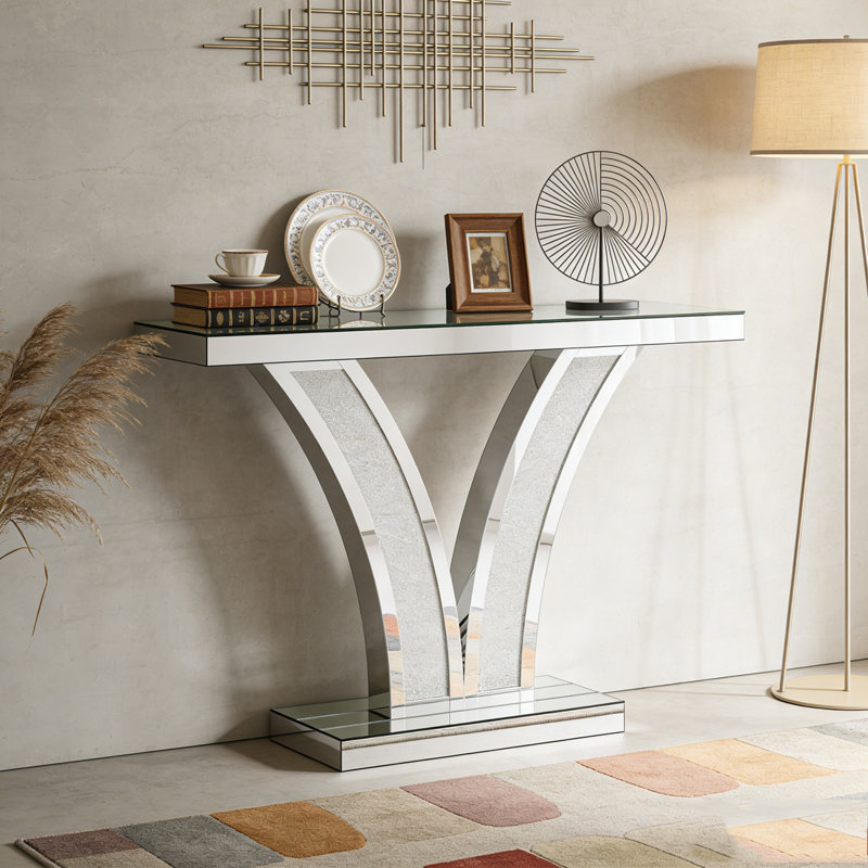 Mirrored Console Table Modern Entryway Table