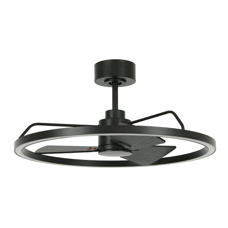 28" Ceiling Fan with Light and Remote, Modern LED Ceiling Fan for Bedroom, Energy Efficient DC Motor, Modern Fandelier