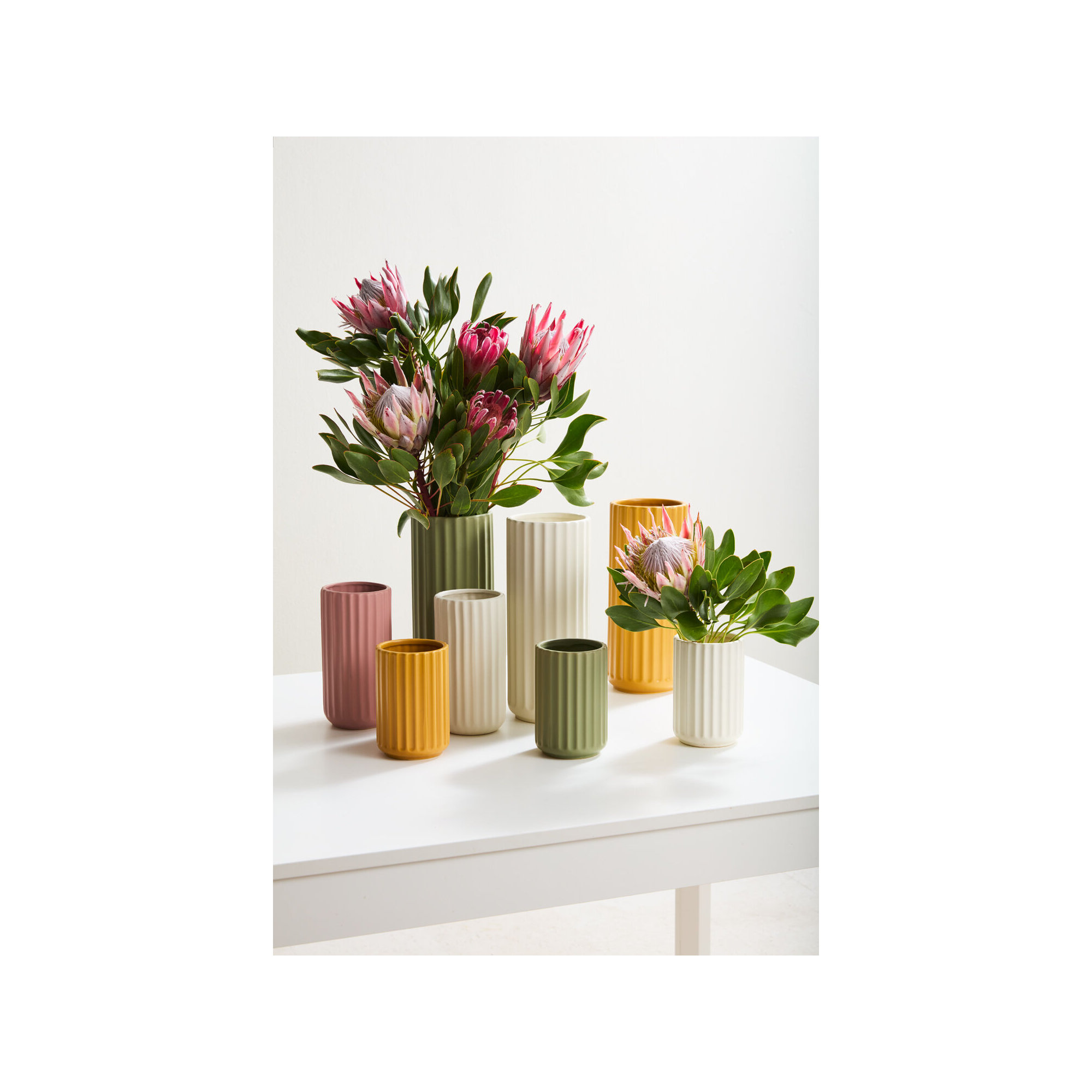 Beam Vase 5"x 12", White
