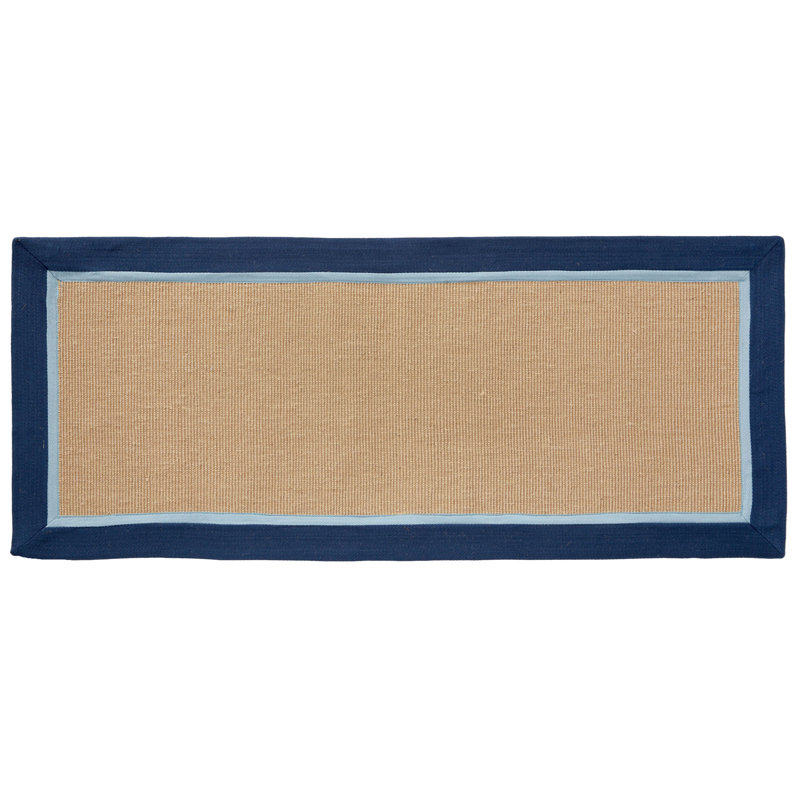 Bayside Jute Rug, Navy Blue/Natural, 22" W x 54" L