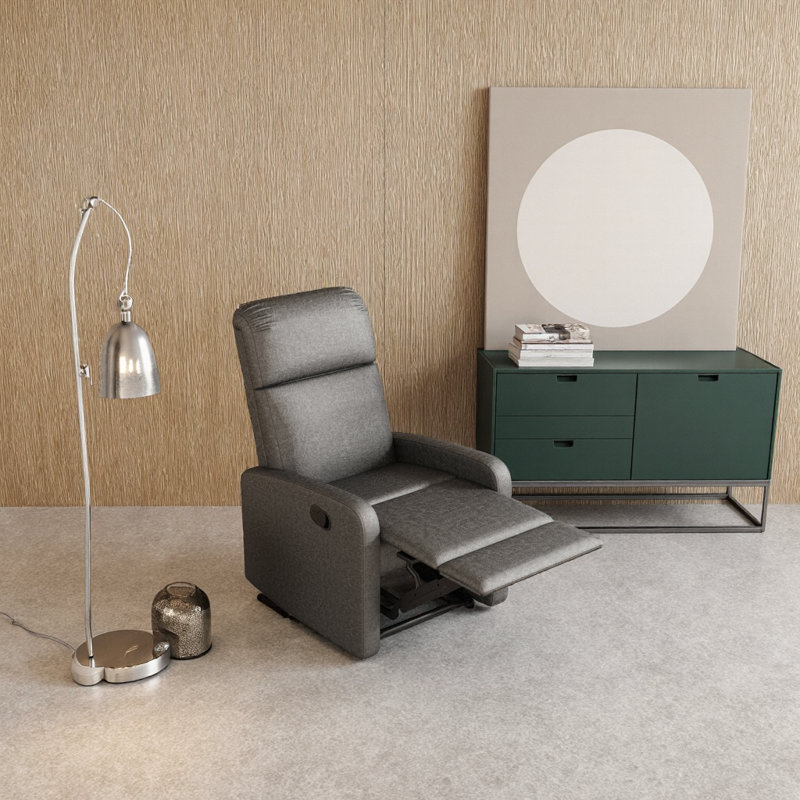 Fauteuil inclinable manuel ergonomique à 3 positions - Confort ultime pour les soirées cinéma et la détente, Microfibre grise