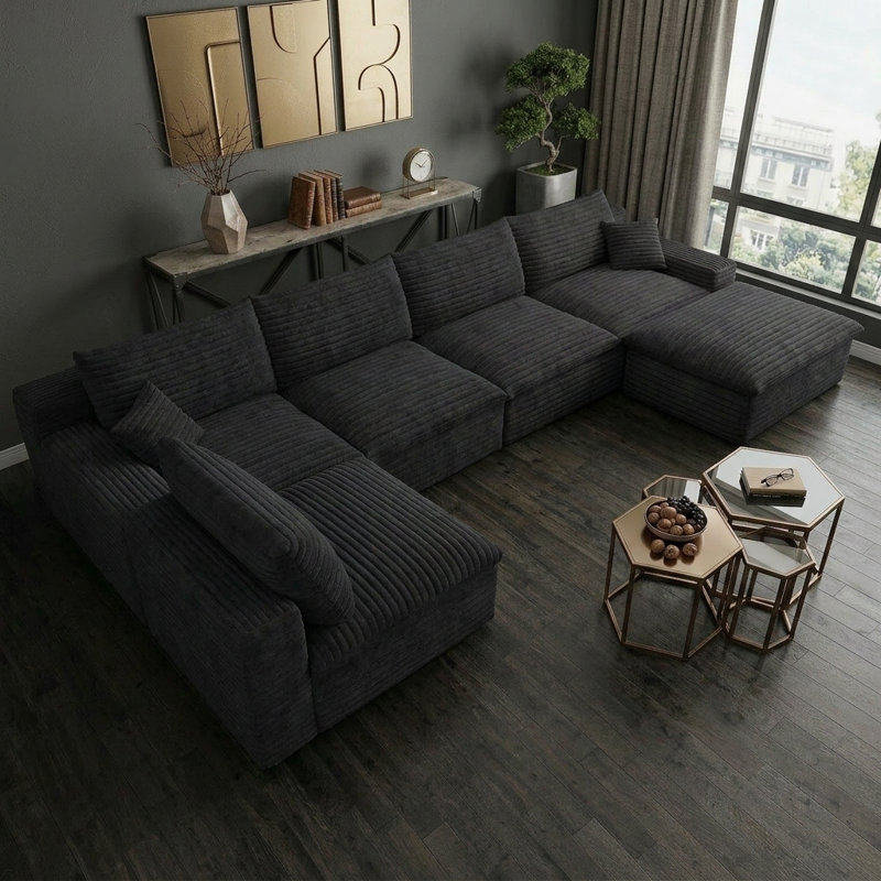Canapé modulaire 135 po Cloud Couch, Black