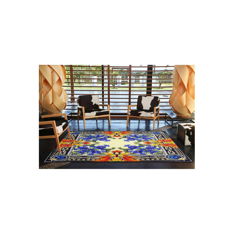 Tapis décoratif géométrique moderne, Rectangle 4 pi 8 po x 6 pi 7 po