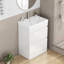 Ensemble de meuble-lavabo 24 po avec lavabo, meuble-lavabo à 2 tiroirs, armoire de salle de bain autoportante à assemblage rapide, système de fermeture en douceur, cuve en céramique à rebords épais unique, conception sans poignée