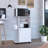 Versatile Kitchen Cart with Concealed Cabinet and Smooth Casters for Efficient Storage-359319355