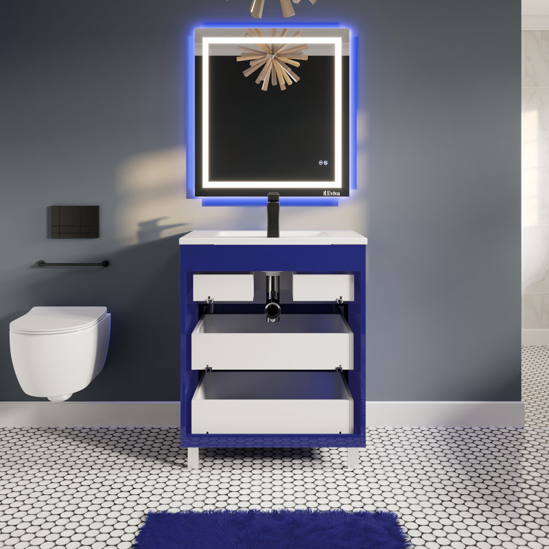 Ensemble de meuble-lavabo double 59 po Mattigan, Bleu