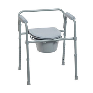 Steel Folding Deep Seat Bedside Commode