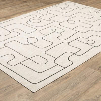 Tapis beige / noir Harlow