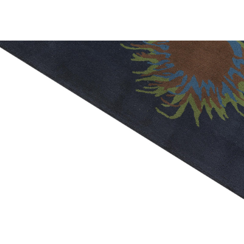 Tapis carré bleu marine Myrick