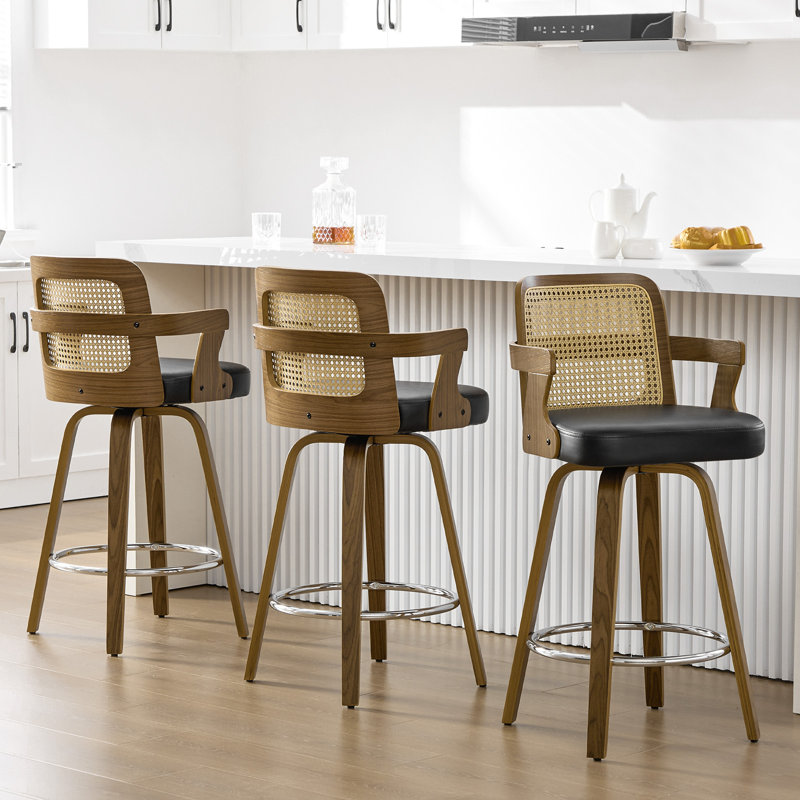 Tabouret de bar et tabouret de bar 26,77 po avec accoudoirs, Noir, Tabouret de bar (siège d'une hauteur de 29 po)