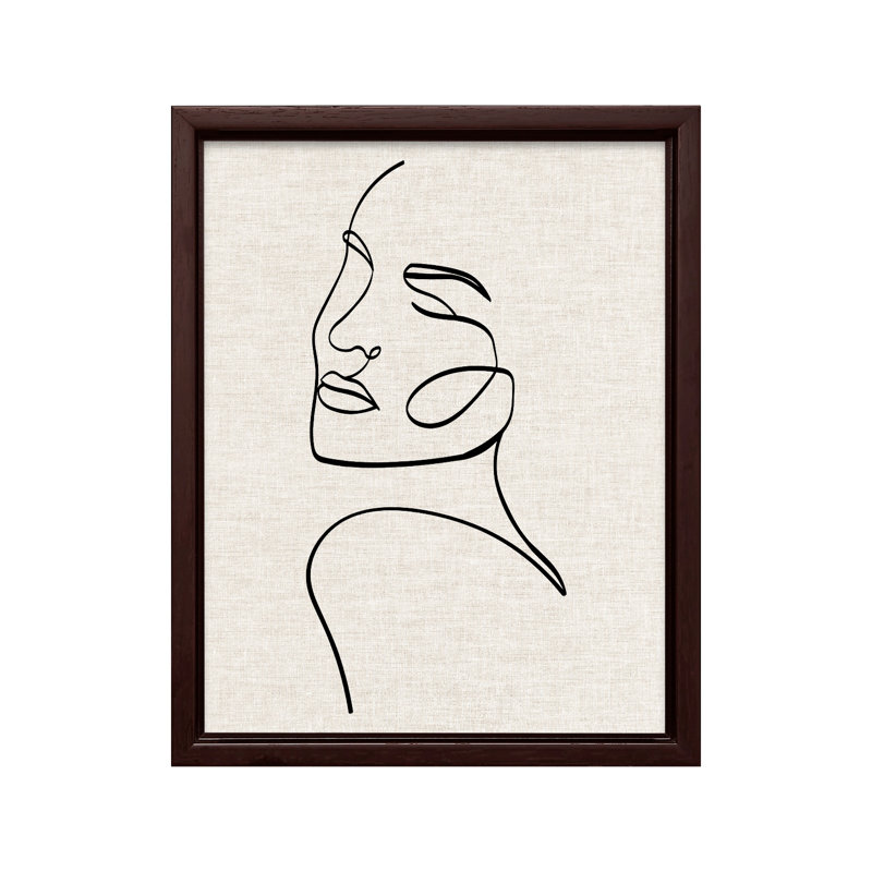 Contour de femme No2, Canvas, 12"H x 16"W, Brown Framed