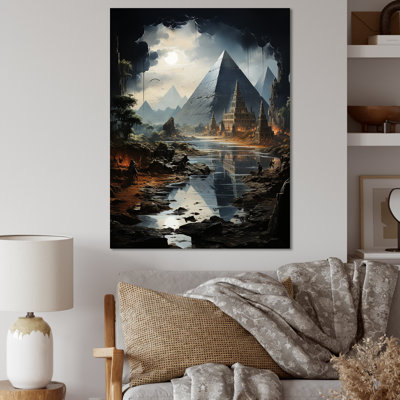 «Pyramid Ancient Echoes II - Cityscapes», art mural sur toile
