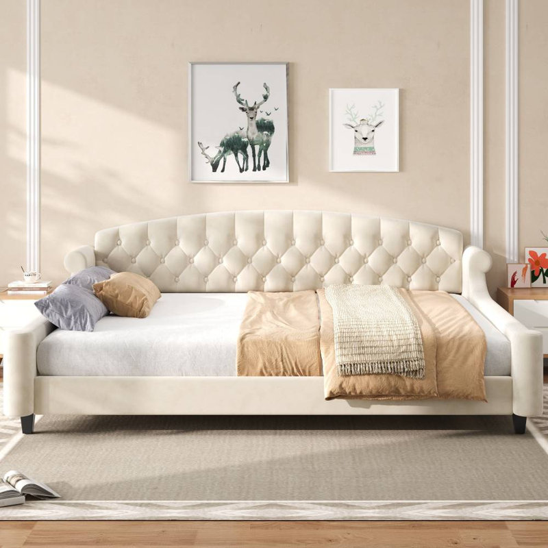 Grand lit de jour (beige), Beige