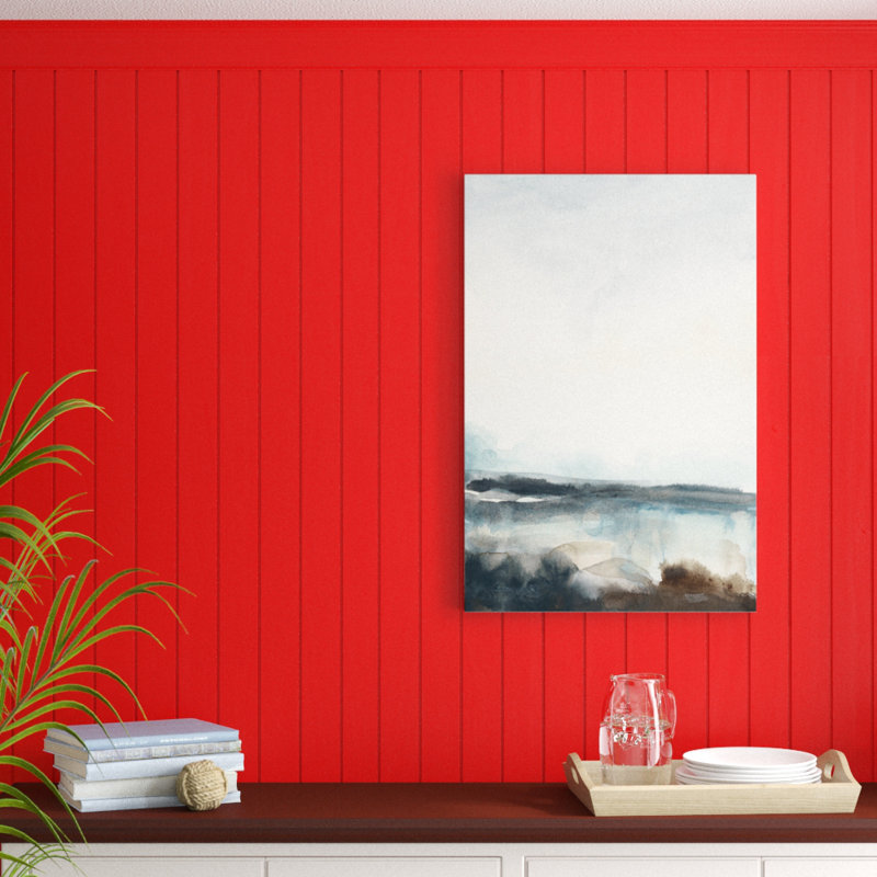 'Horizon Flow I' by June Erica Vess - Wrapped Canvas Painting Print, 122cm H x 81cm W, Black Floater Framed