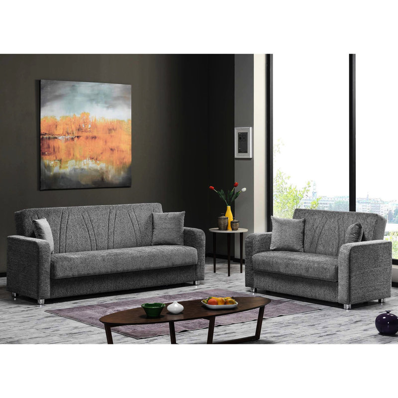 Avec rangement, gris - Transformez votre espace de rangement rembourré gris de style salon pour un décor moderne