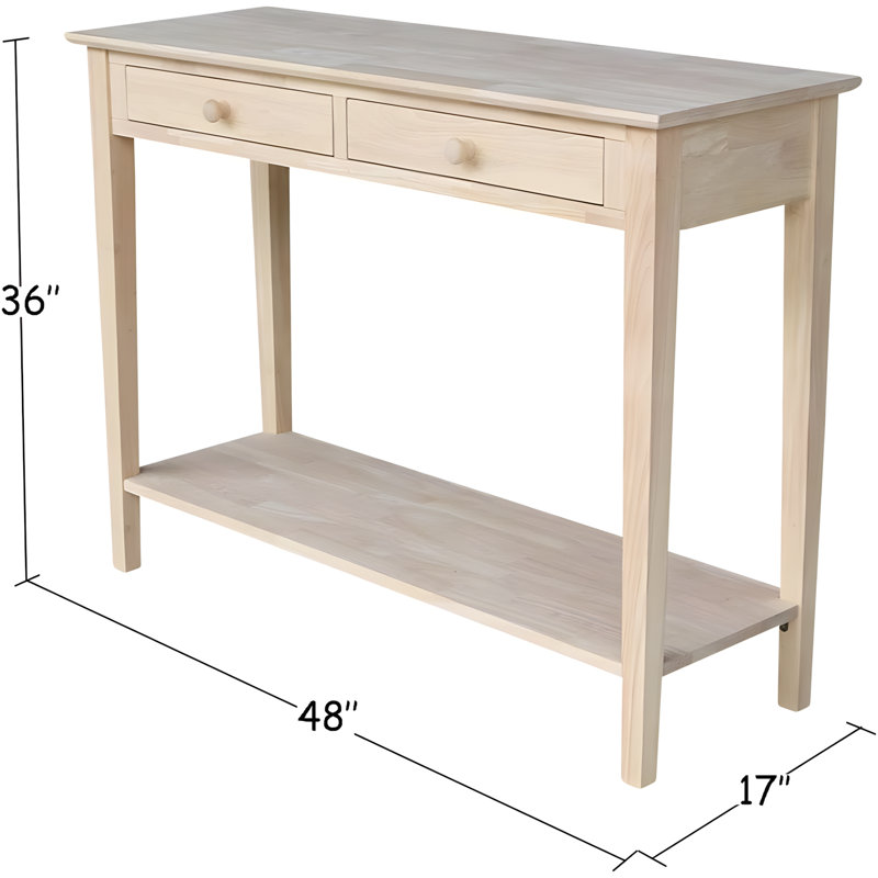 Solid  Server With Drawers And Shelf, Unfinished Diy Furniture For Custom Paint Or Stain