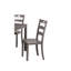 Table carrée 5 avec style transitionnel gris, chaises à dossier en lattes, bois d'hévéa massif, sièges 4, assemblage simple pour une utilisation dans la pièce, installation