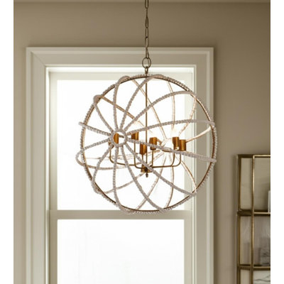 6 - Light Steel Chandelier