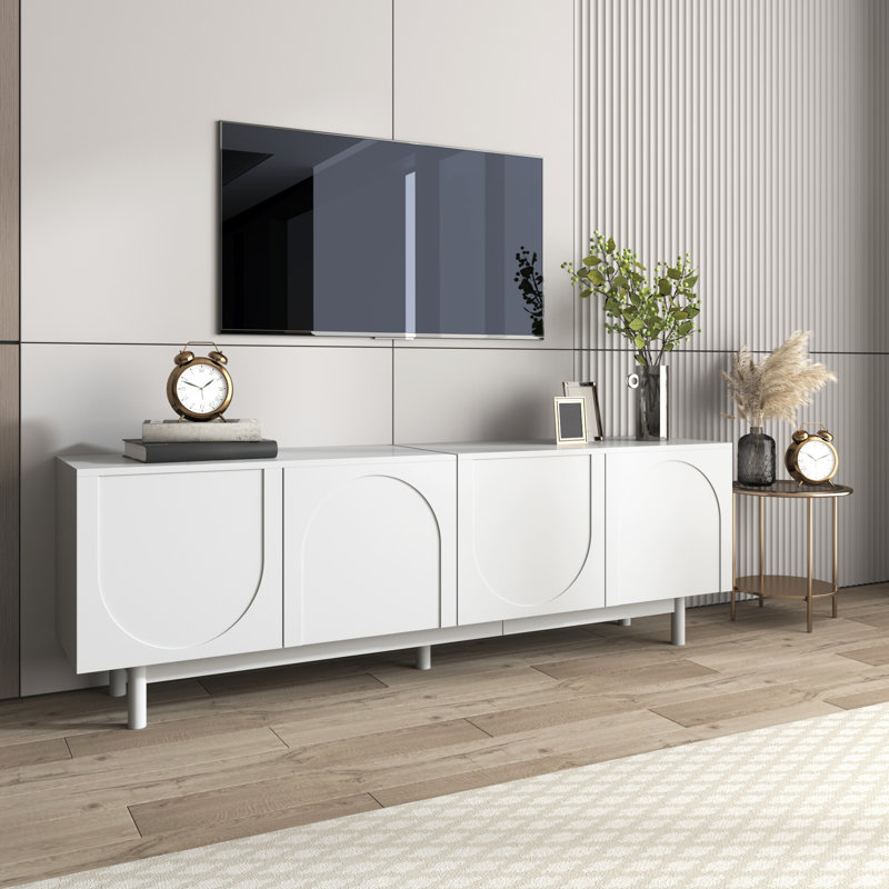 TV Stand for TVs up to 75", 56cm H x 175cm L x 38cm W, White