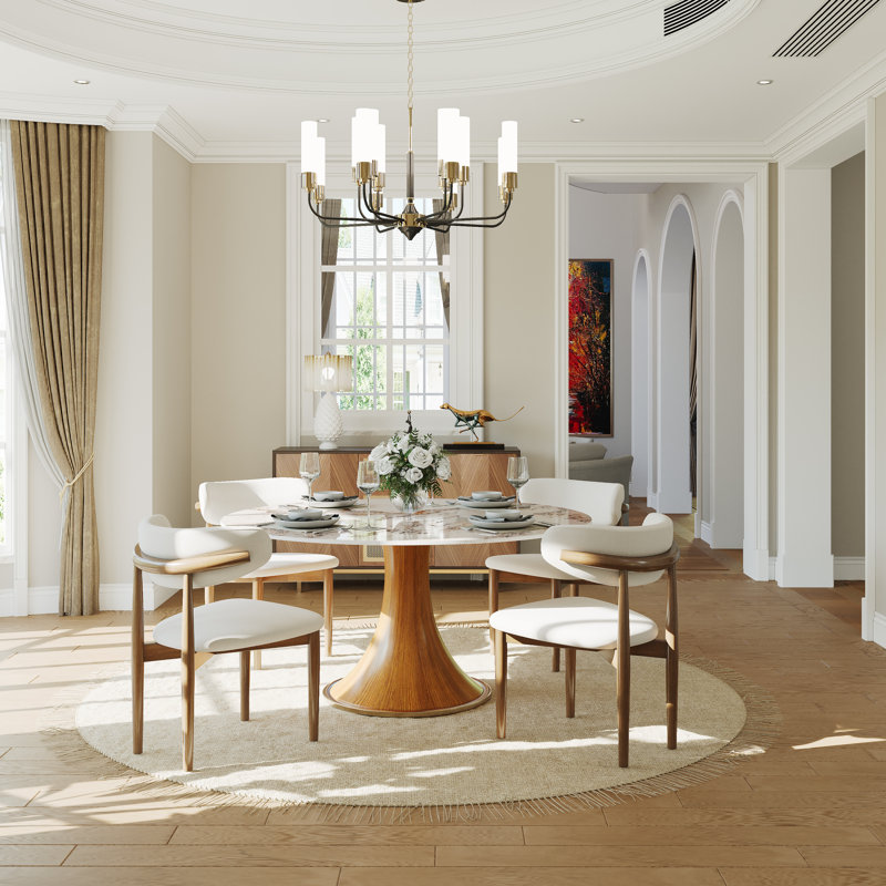 Table de salle à manger Jessely Farmhouse, L 59,05 po x L 59,05 po