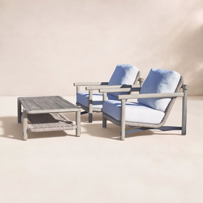 Inessa 3-Person Teak Patio Seating Group