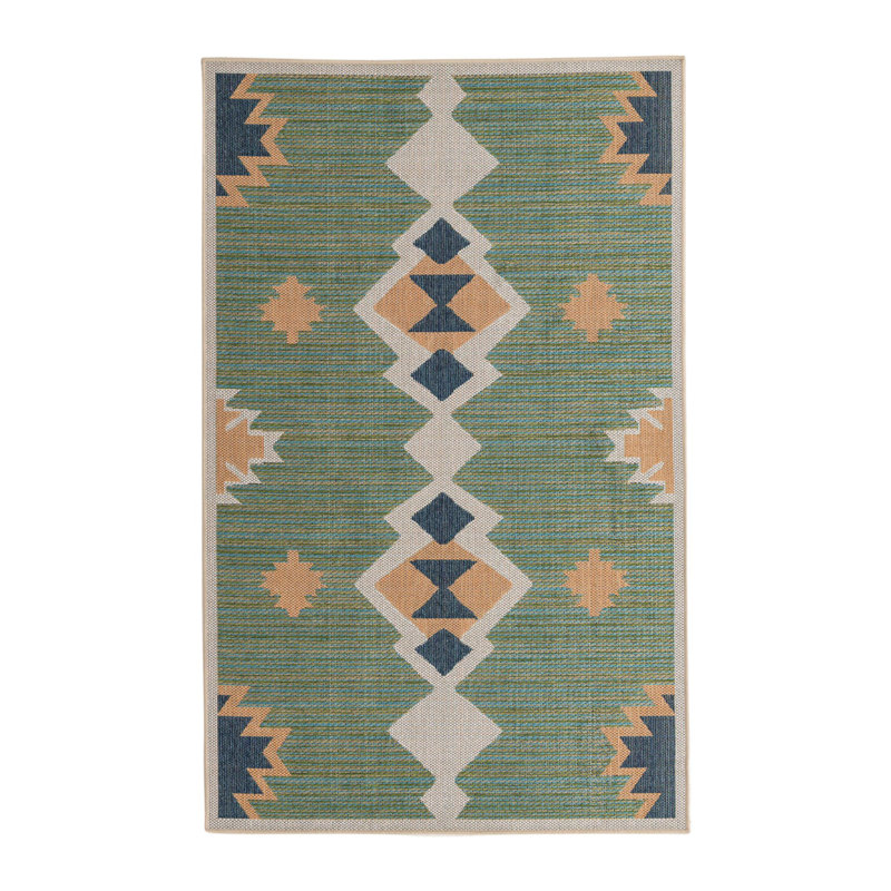 Tapis d'intérieur / extérieur vert Lauryn, Rectangle 3 pi 11 po x 5 pi 11 po