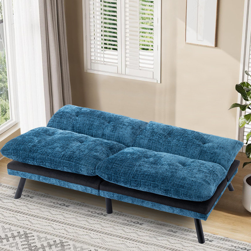 Canapé en chenille de 72 po Fharman, Bleu