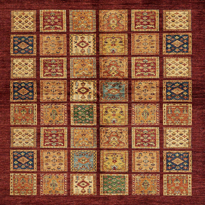 Tapis abstrait moderne 627, Carré 5 pi