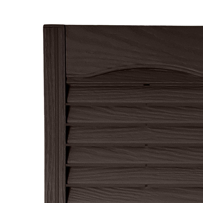 Volet à persiennes sur mesure avec dessus cathédrale, Brun Sienna, 46", 10"