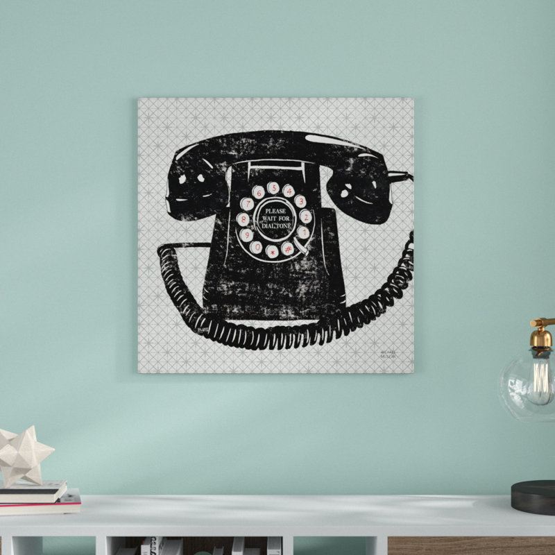 « rétro analog telephone telephone », reproduction d’impression sur toile tendue, H 24 po x l 24 po