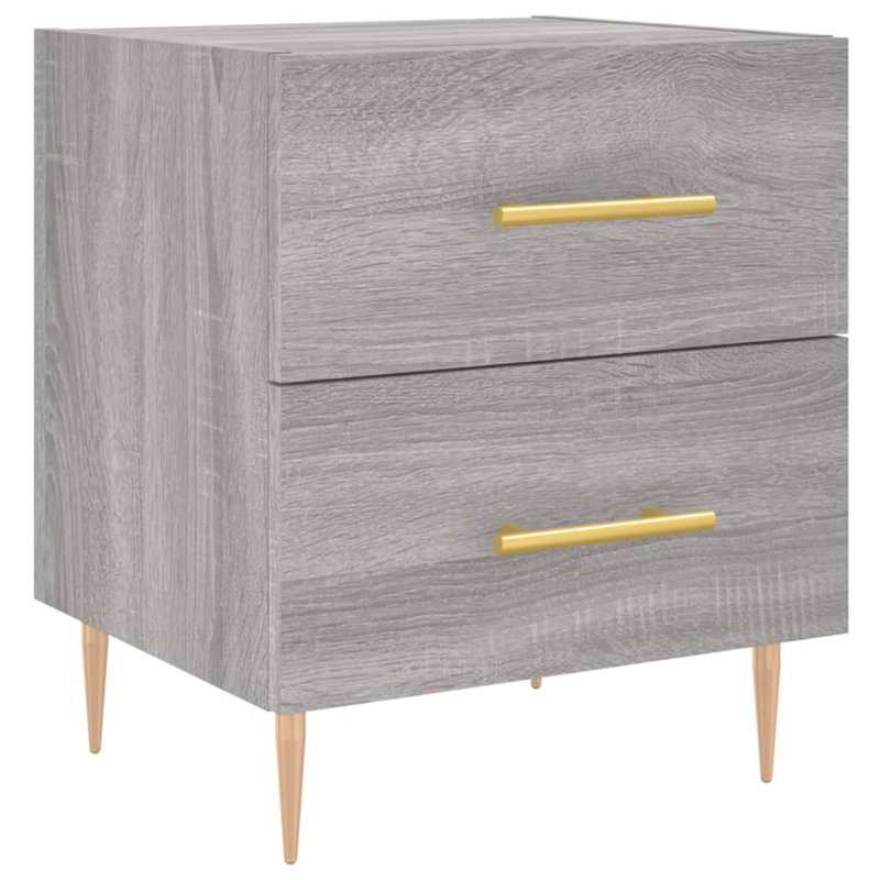 40cm W Iron Bedside Table, Grey Sonoma, Set of 2