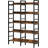 5-Tier Rustic Brown Double Wide Industrial Bookshelf