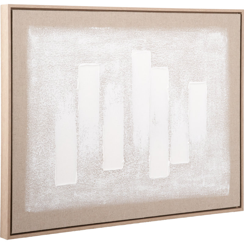 White And Natural Textured Canvas - Single Picture Frame Print on Canvas