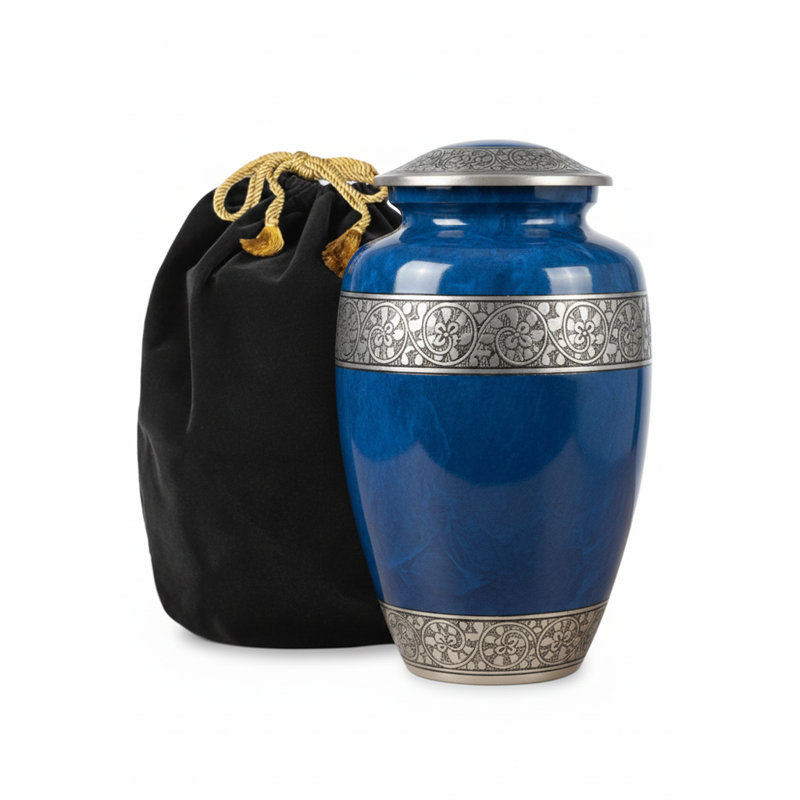 Urne émeraude Grace, Bleu