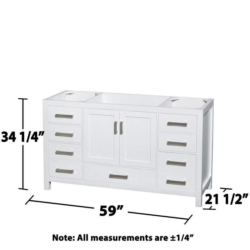 Sheffield 60" Single Bathroom Vanity Base Only, White