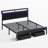 Tryston King Bed Frame With Led Lights & 2 Storage Drawers, Black-1925215927-1925215925