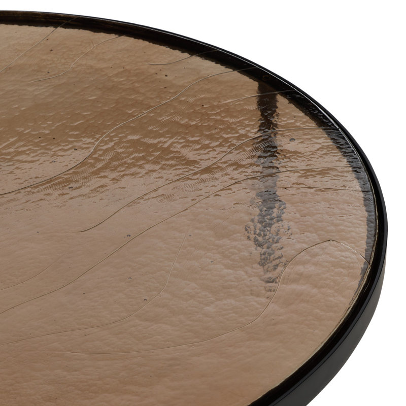 Yoko Glass Coffee Table, Smoked Brown Cast Glass