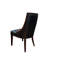 Ensemble de 2 fauteuils de salle à manger en similicuir noir / espresso