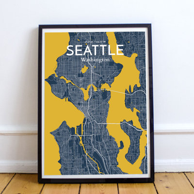 Seattle City Map - No Frame Print