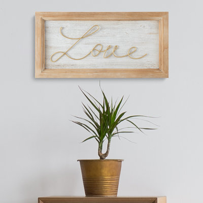 Wood Framed LOVE Rectangle Painting on Wood