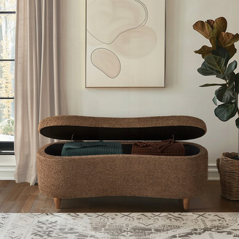 Banc de rangement Boucle, Chocolat