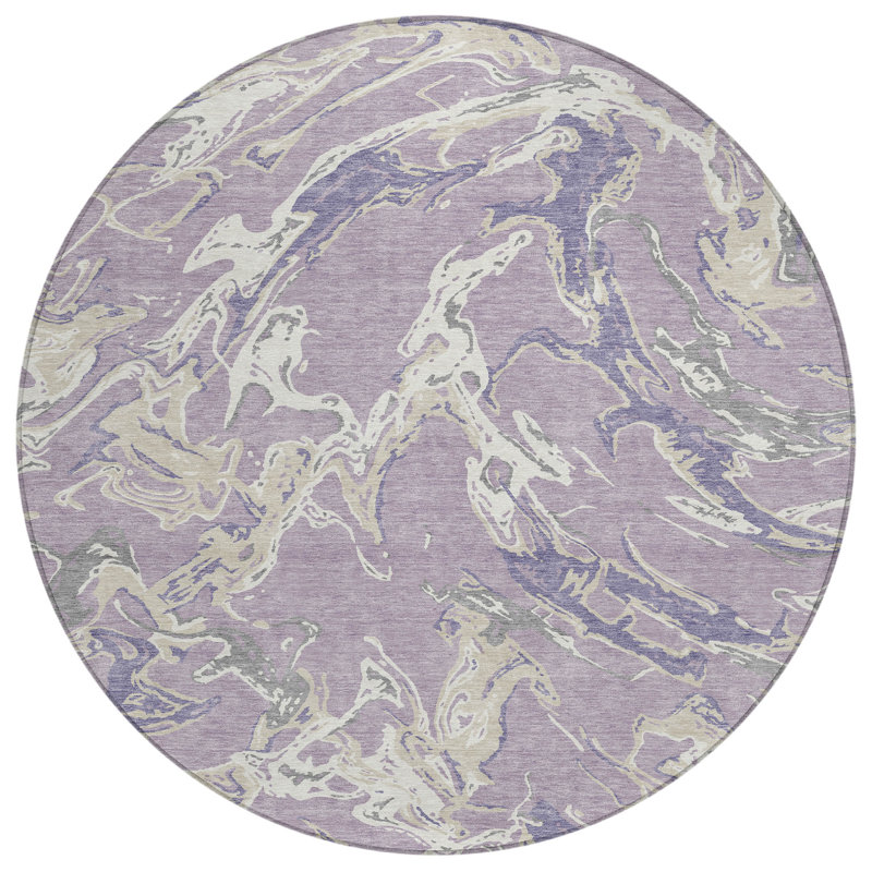 Lani Purple Washable Indoor-Outdoor Rug - , 8' x 8'