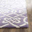 Tapis mauve / ivoire en laine touffeté à la main à motif géométrique Swallow-19276246