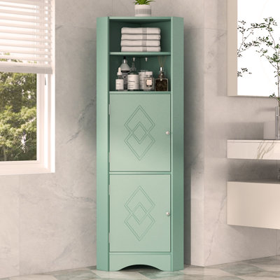 Armoire de rangement de coin autoportante pour salle de bain