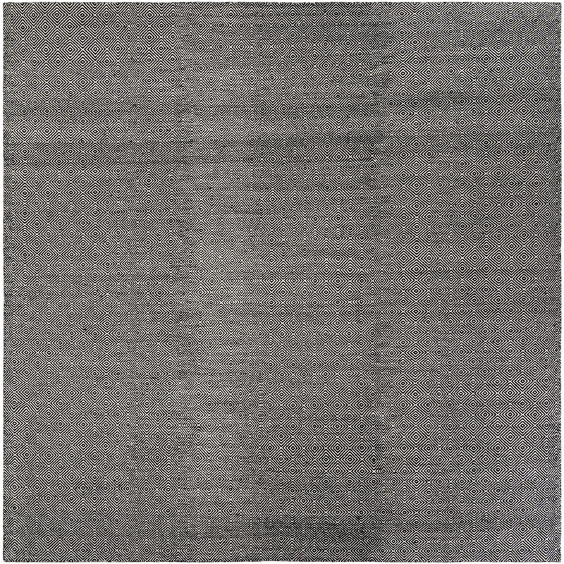 Tapis contemporain de couleur noire Ohara, Carré 12 pi